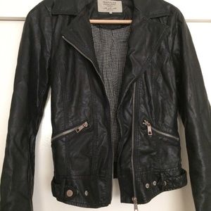 Zara Trafaluc faux leather moto jacket